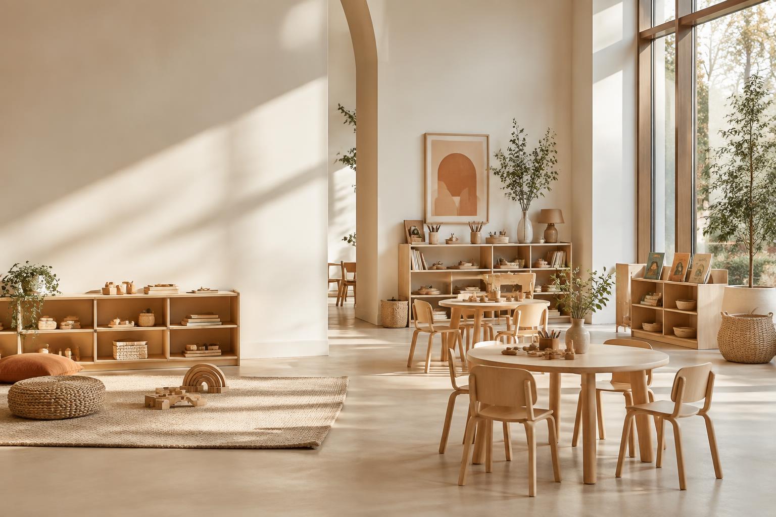 Illustrative concept of a bright, thoughtfully arranged early-learning room